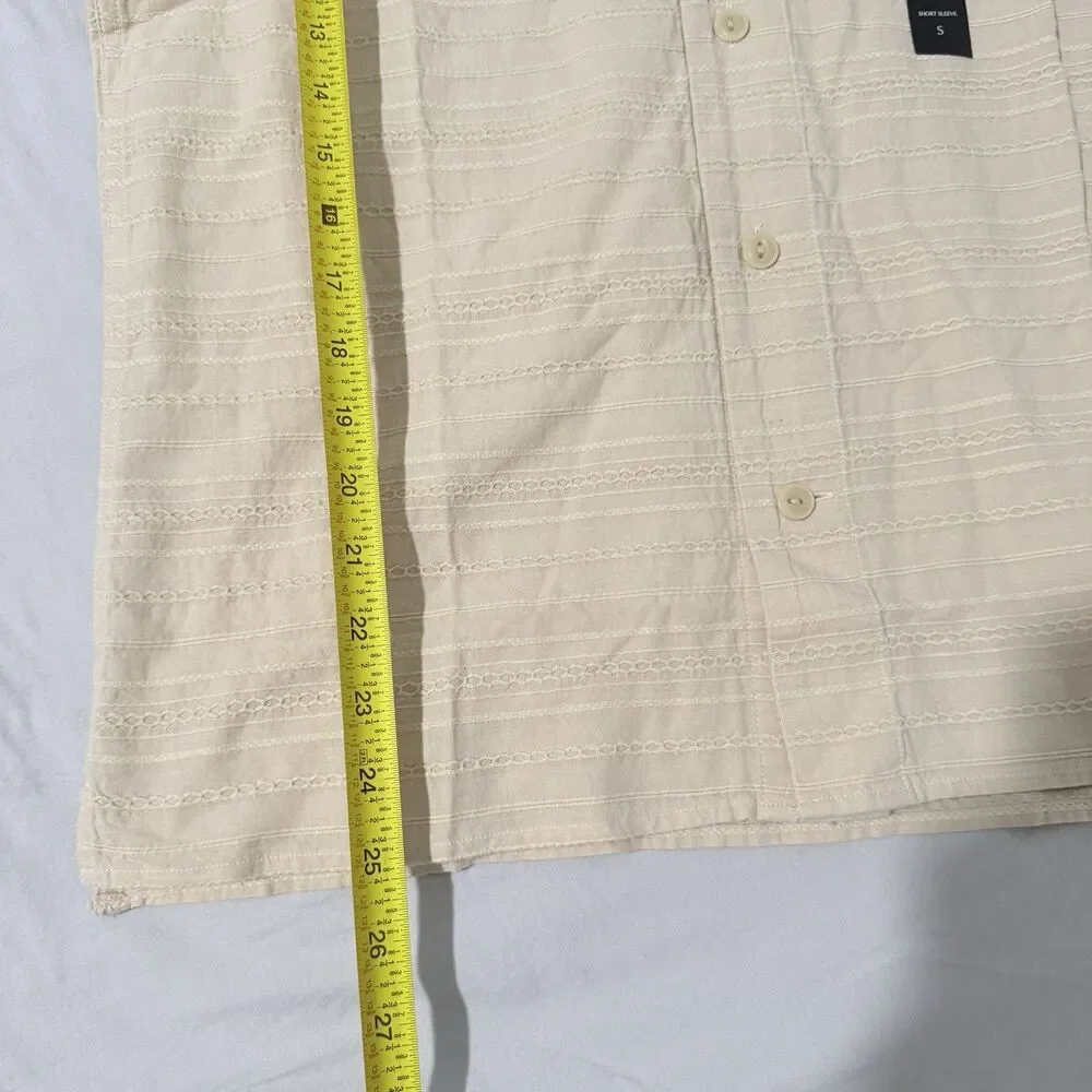 Banana Republic Men’s Short Sleeve Button Down Shirt In Beige Sz S NWT